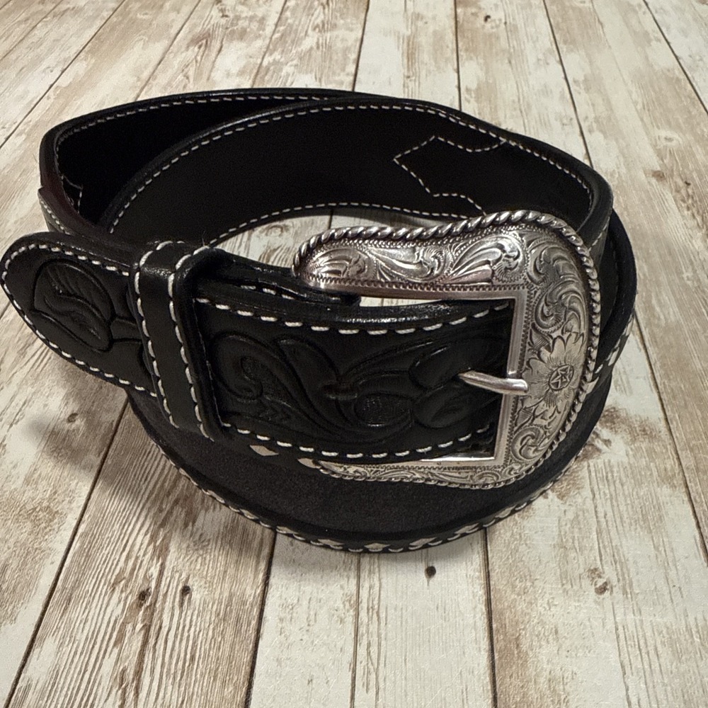 Nocona Mens Western Roughout Buck Lace Tapered Leather Belt N210000701 Size 40